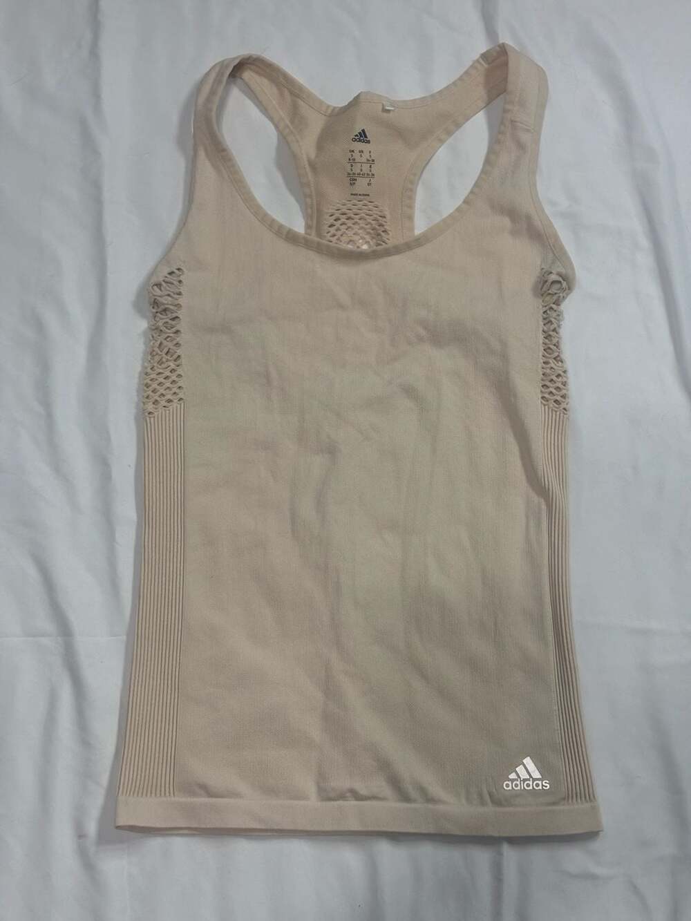 Adidas Primeknit Seamless Tank Top Size S Beige Athletic Workout